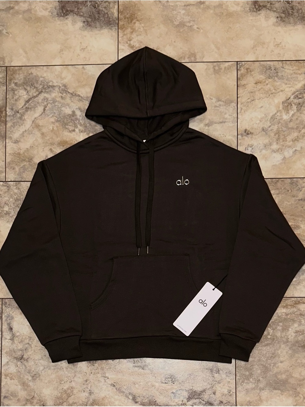 Alo Yoga Accolade Hoodie Espresso Brown NWT Unisex Pullover Sweatshirt Size XS